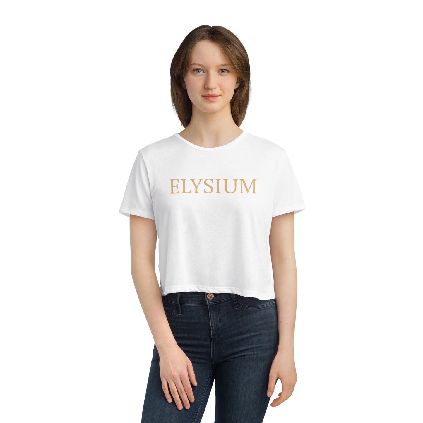 Elysium™ Gold Lettering Crop Top — Gratitude