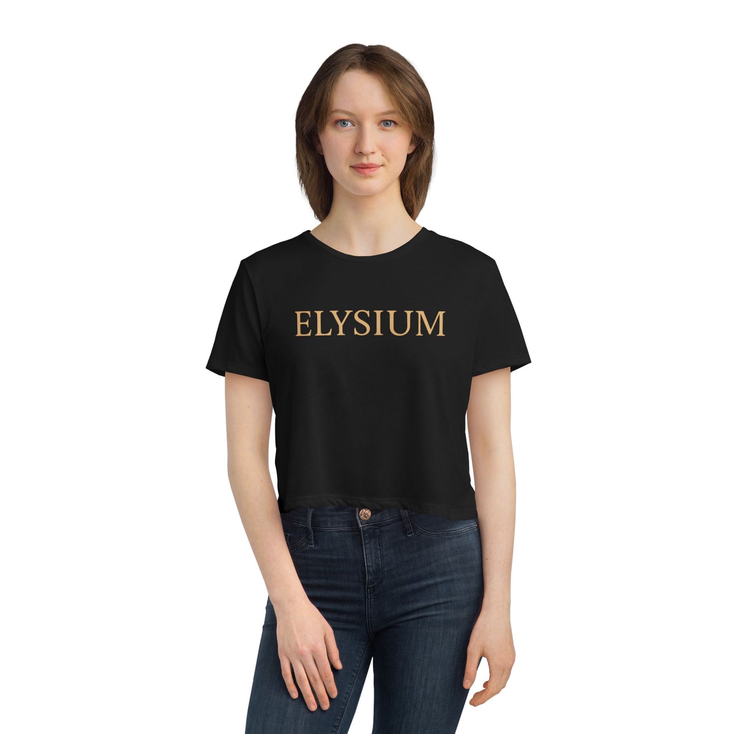 Elysium™ Gold Lettering Crop Top — Gratitude