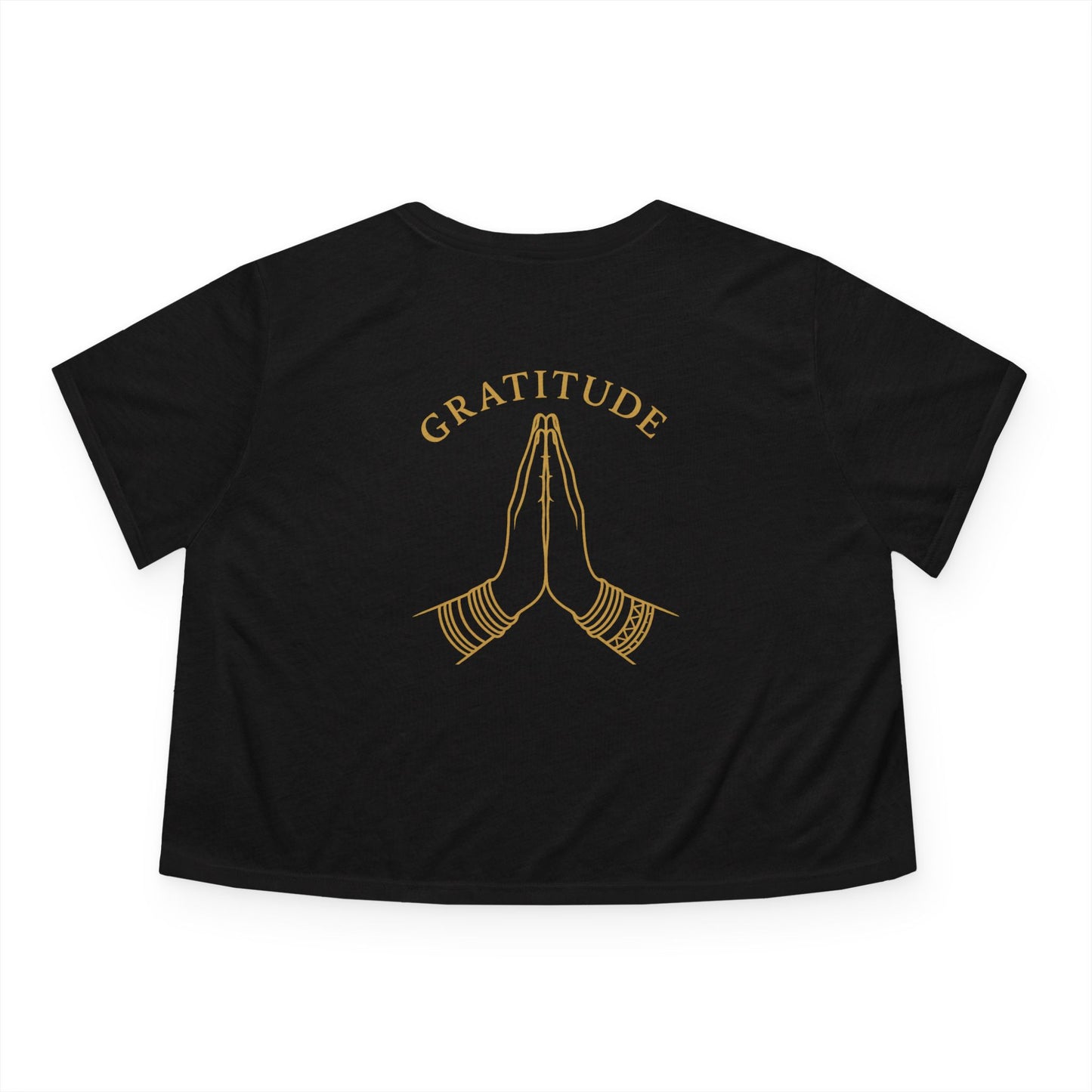 Elysium™ Gold Lettering Crop Top — Gratitude