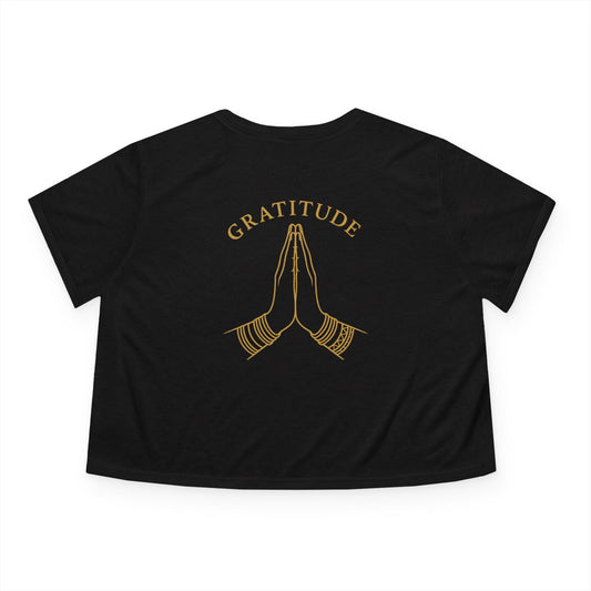 Elysium™ Gold Lettering Crop Top — Gratitude